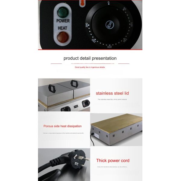 Temperature Range 0-260 Degrees Commercial Waffle Maker for Bread Bakery Efficiency