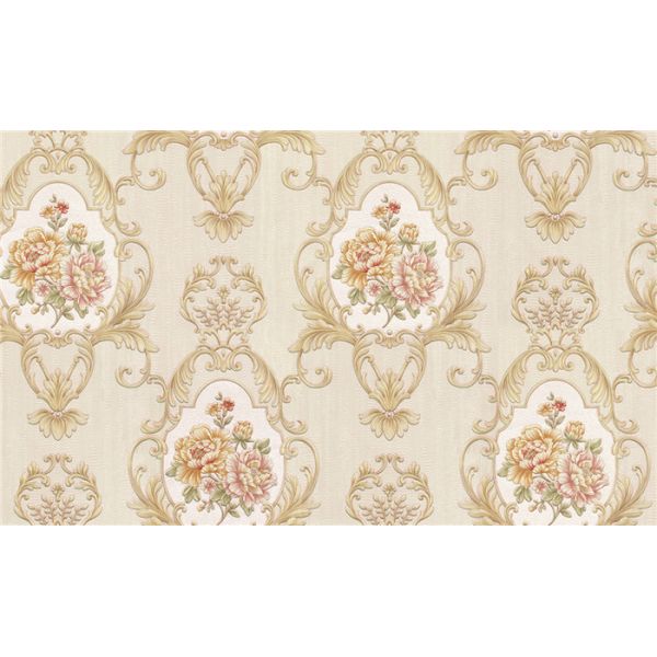 Deep Embossed Contemporary Damask Wallpaper Washable For Lounge Room
