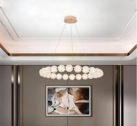 L'anneau acrylique tricolore LED moderne pendant lumière bouton de commutation 10 à 30m2
