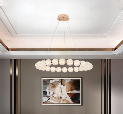 Tricolor Acrylic Ring LED Modern Pendant Light Pushbutton Switch 10 To 30m2