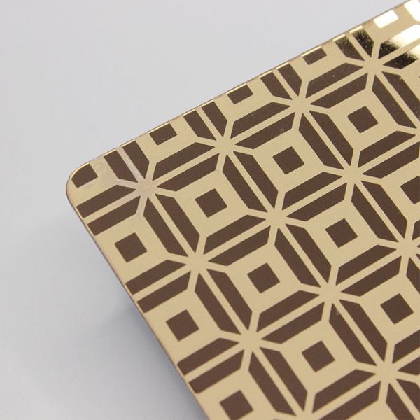 Финиш зеркала плиты нержавеющей стали SS304 поднял вытравленный золотом лист лифта