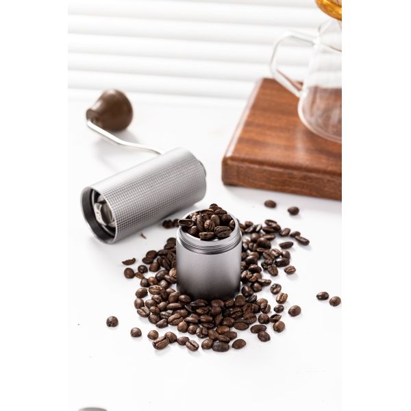 Portable Camping Coffee Grinder Custom Metal Burr Triangle Stainless Steel