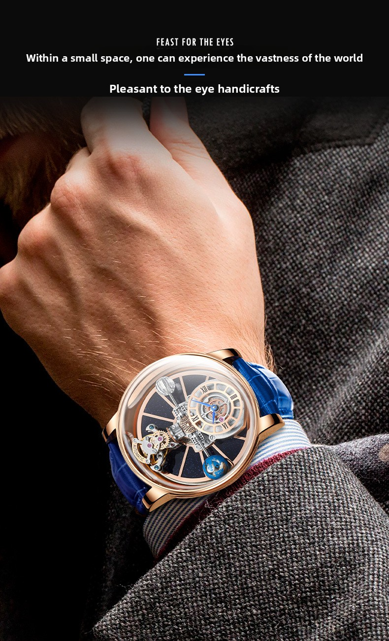 Eco Friendly Men's Luxury Wristwatch Solar Powered Movement Durable Construction Elegant Appearance Suitable Office Wear