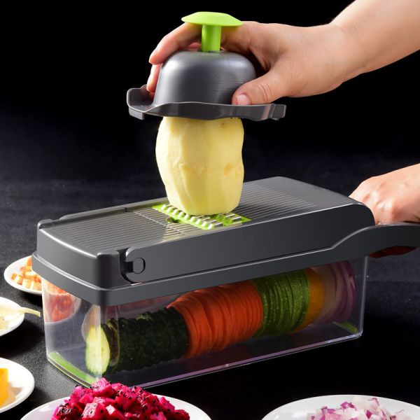 Versatile Plastic Chopper for Fruits Vegetables Durable Kitchen Tool 35.5x11.8x11.8cm