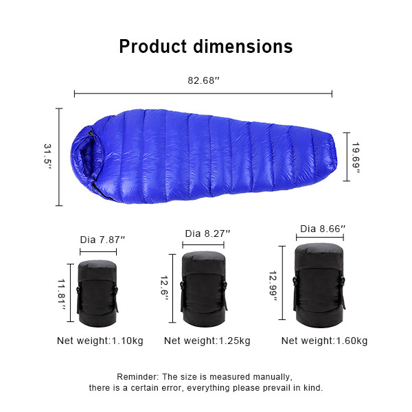 Холодная погода вниз спальный мешок для мам водонепроницаемый синий детский спальный мешок 20D нейлон
