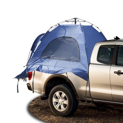 (165+50) * 165*176CM 1 pessoa Cor azul impermeável revestido de prata Poliéster 210D Automático Pop UP Truck Tail Tent