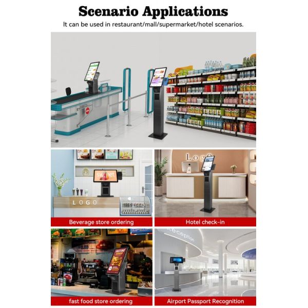 21.5 Inch Touch Screen Self-Service Kiosk with NFC Payment and Customizable OS for Restaurants and Retail