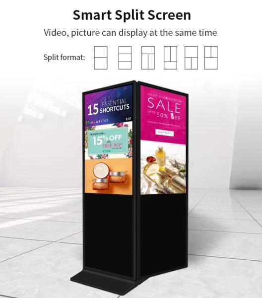 1920*1080 Resolution LCD Advertising Display Digital Signage Smart Kiosk Vertical Totem Floor Standing Touch Screen