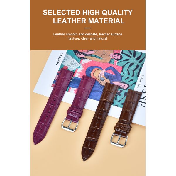 304/316 Stainless Steel Buckle Genuine Leather Strap