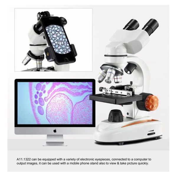 400x Electron Optical Led Binocular Biological Microscope