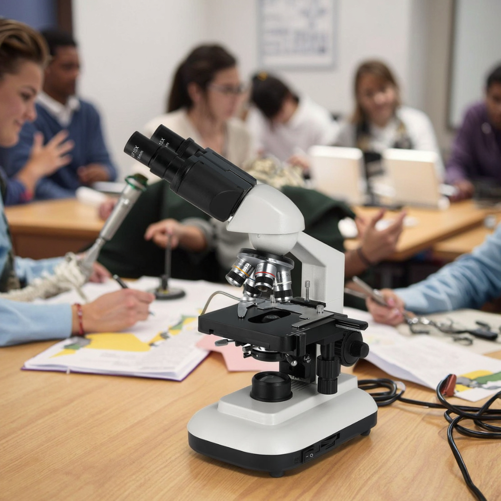Professional Biological Microscope Binocular & Trinocular with 100X Oil Lens for Lab Teaching