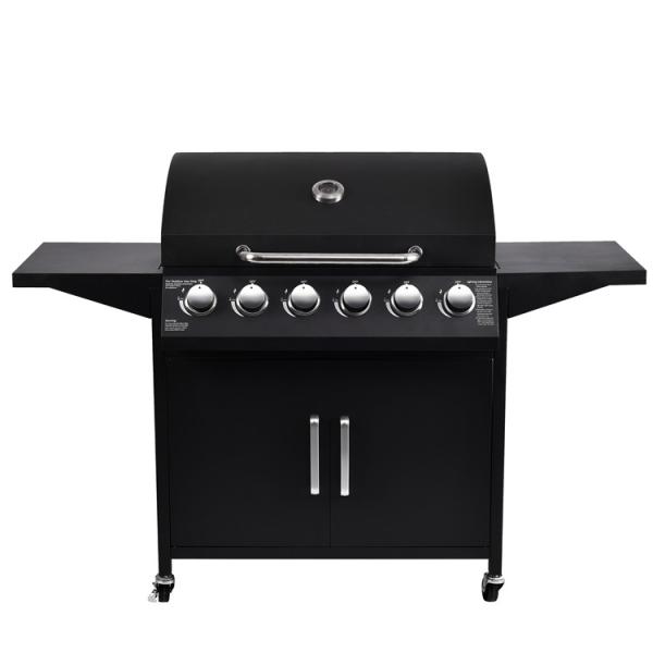 Back to School Occasion 6 Burners Portable BBQ Gas Grill with Electronic Pulse Ignition