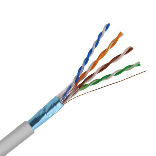 0.515mm Bare Copper Gray Jacket LSZH Cable Pass Fluke 24AWG FTP CAT5E Cable