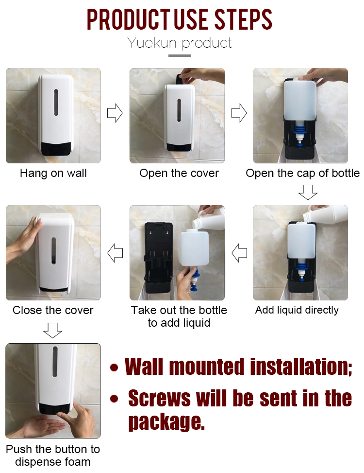 Hotel Bathroom 1000ml Liquid Soap Dispenser Plastic Durable Hand Liquid Shampoo Soap Dispenser