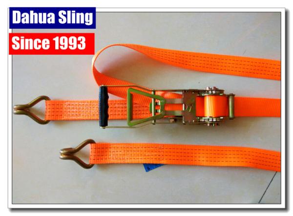Rubber Handle 2 Inch Ratchet Straps With Flat Hooks Mini Tie Down Straps