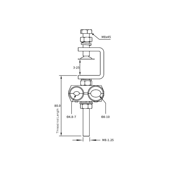 Pince de câble d'alimentation à installation rapide et facile, 2 voies