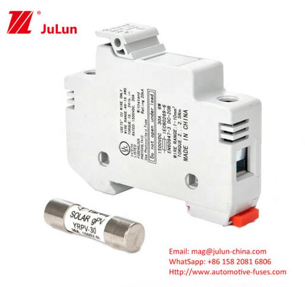 Compact Solar Panel Fuse 1000VDC 50A Cylindrical For Space Constrained Environments