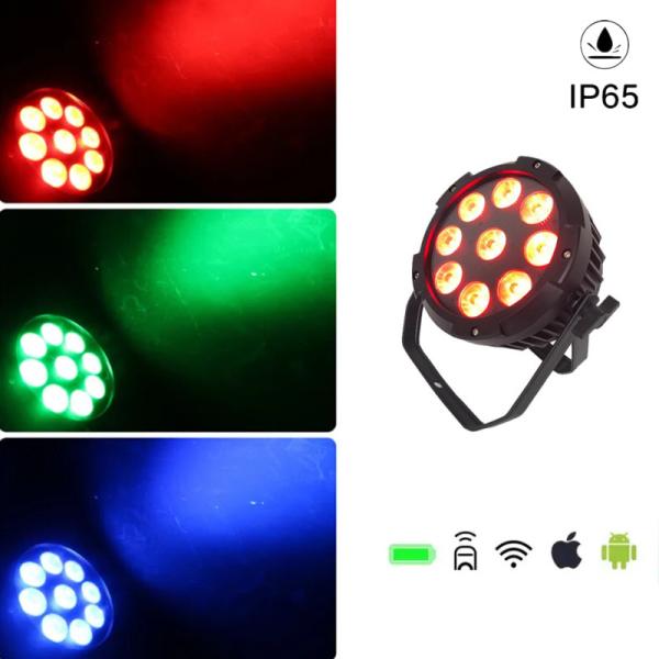 9x18 Watt Battery Operated Uplighting IP65 Waterproof Par Light