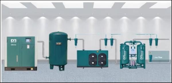 7.5kw Industrial Frequency Oil-Free Air Compressor Stationary Configuration 380v AC Including Motor Pump Engine Bearing PLC