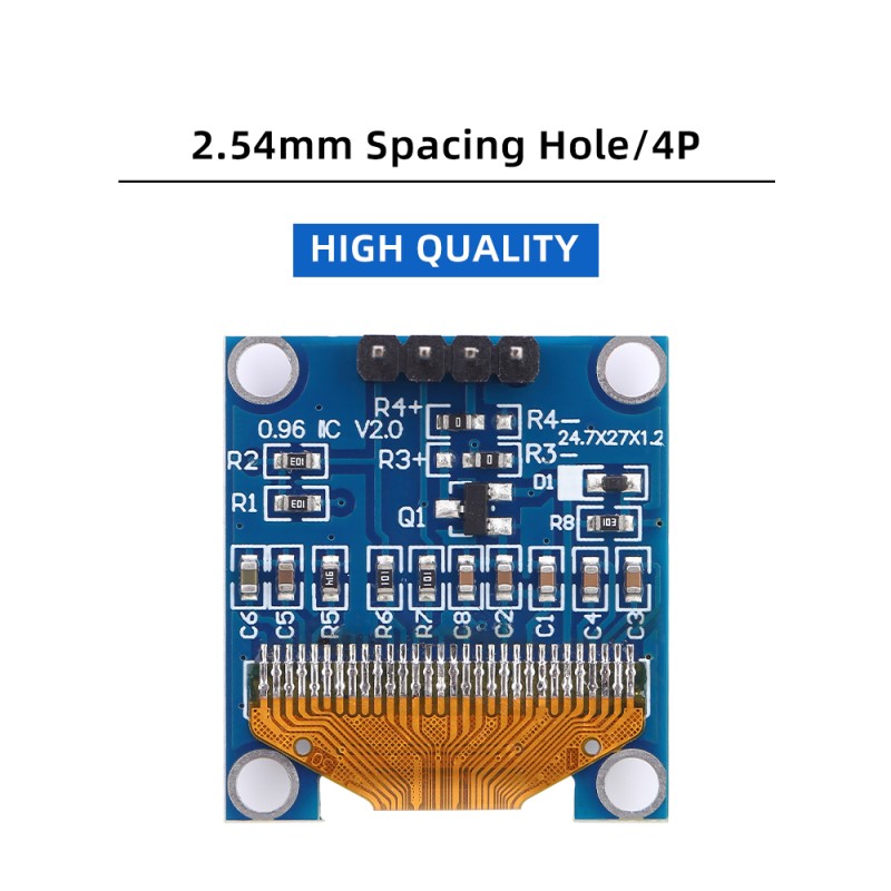 OLED0.96 SSD1315 Chip I2C Yellow Blue Dual Color LCD Screen 128 * 64 Dot Matrix Module 4-PIN Module