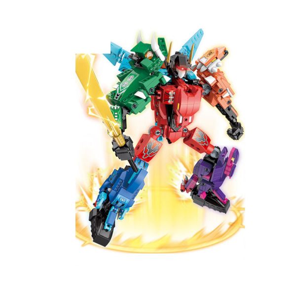 Unisexo 6 em 1 Dinossauro poderoso brinquedo transformador Mecha Tyrannosaurus Ótimo presente para 7-12