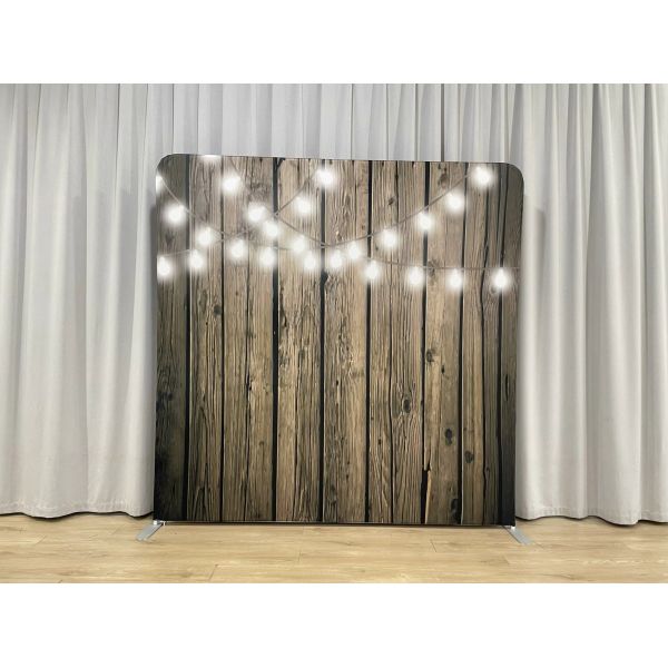 Custom Tension Fabric Display White Leather Pillowcase Backdrop Stand