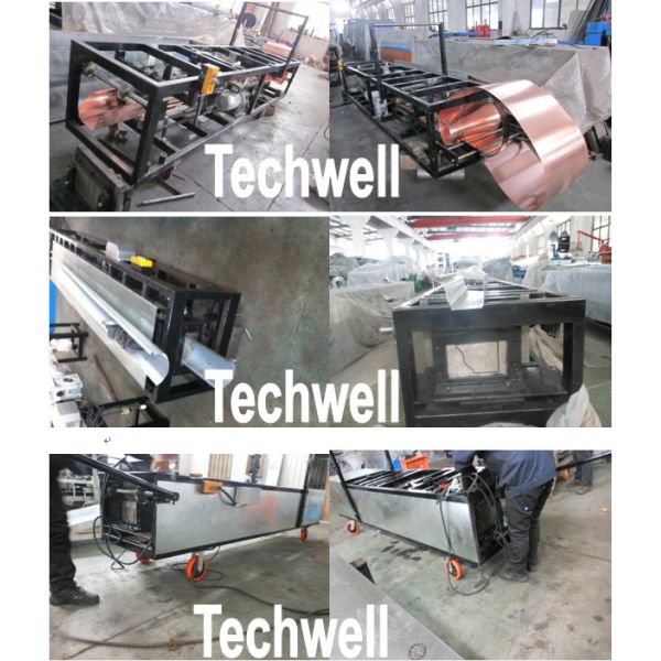 Steel 0.3mm - 0.6mm Mobile / Portable Gutter Roll Forming Machine for Rainwater Gutter