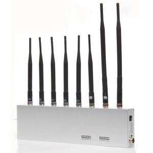 VHF / UHF GPS Signal Jammer 2G 3G Wifi 34dBm With 8 Antennas