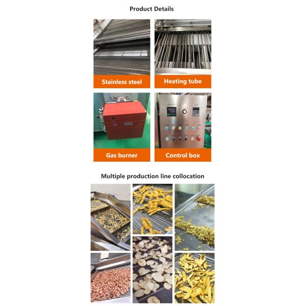 Electric Gas Powered Industrial Continuous Fryer Machine With Automatic Temperature Control