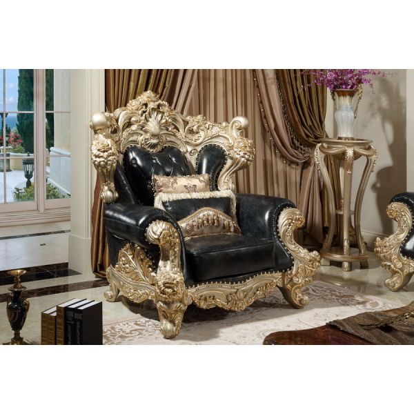 French style Luxury design of Living room Sofa sets 1+2+3 used Beech wood Carving and Import Italy Leather Furniture