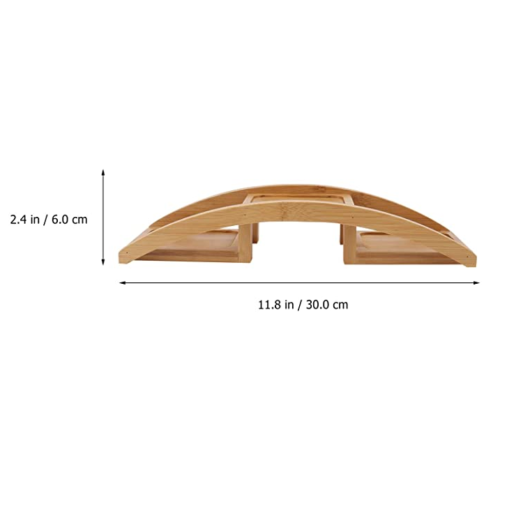 Outdoor 2 Tiers Bamboo Arch Bridge Design Flower Pot Shelf Succulent Cactus Plant Pot Wood Desktop Plant Stand