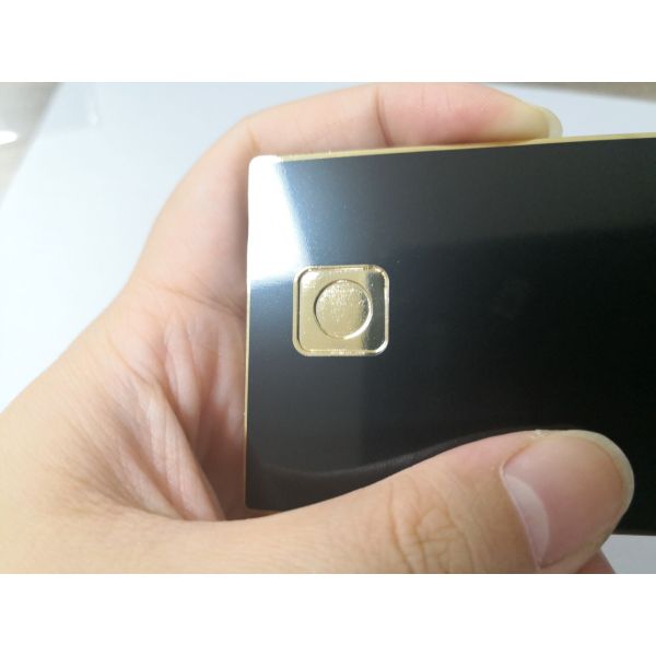 Карта банка металла таможни 0.8мм простая штейновая черная с отверстием обломока контакта