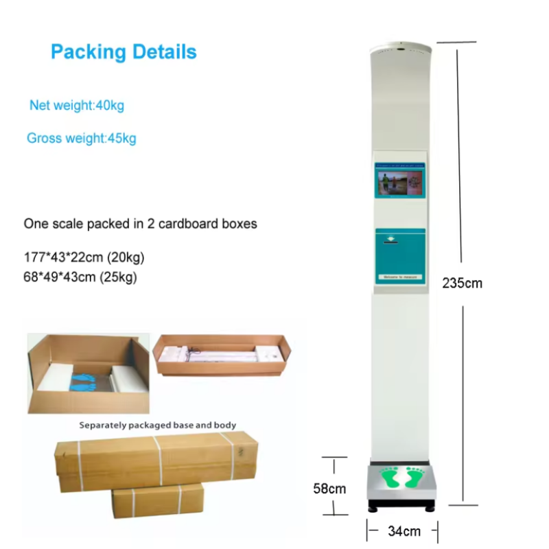 Height and Weight Machine Scales 200kg WiFi LCD Electronic Digital Weighing Printing Scale