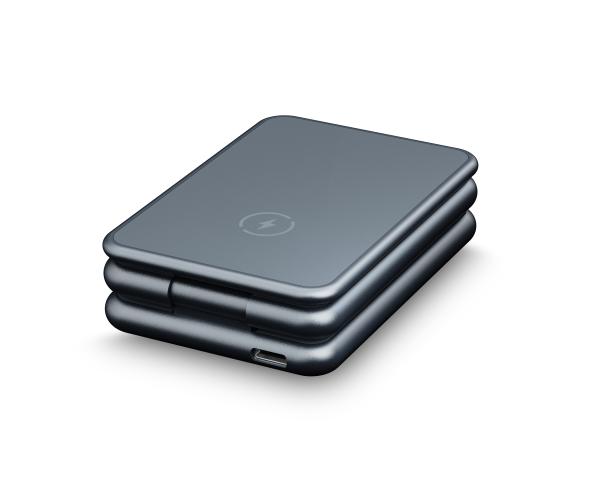 Estação de carregamento de liga de alumínio dobrável 3 em 1 para airpods da série iPhone 16/15/14/13/12