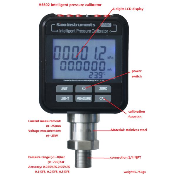 Pressure Transmitter and Pressure Switch Calibration with HS602 Digital Pressure Gauge