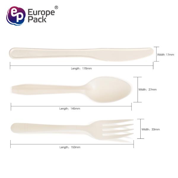 Shantou Europe-Pack manufacture cornstarch plastic biodegradable disposable customized cutlery