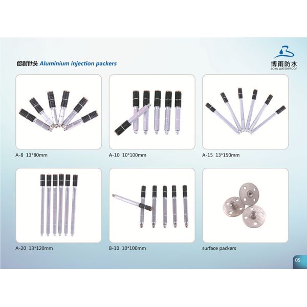 Waterproofing 13*150mm A15 Aluminium Grouting Injection Packer with Core Material