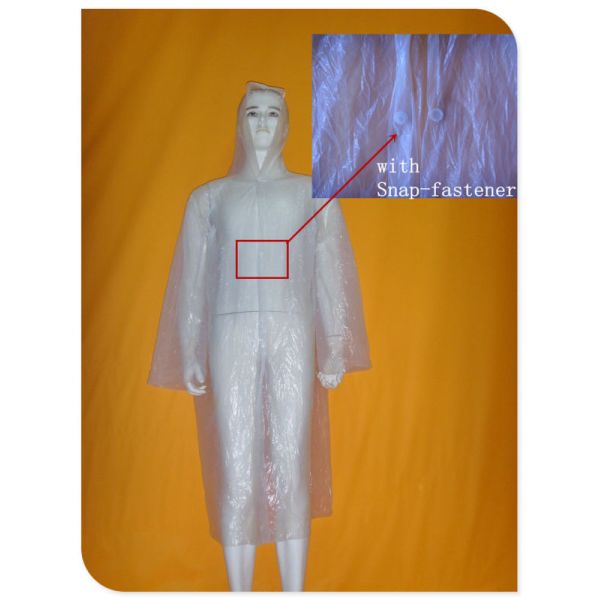 Industrial Clear Womens Plastic Raincoats , PE Material Throw Away Raincoats