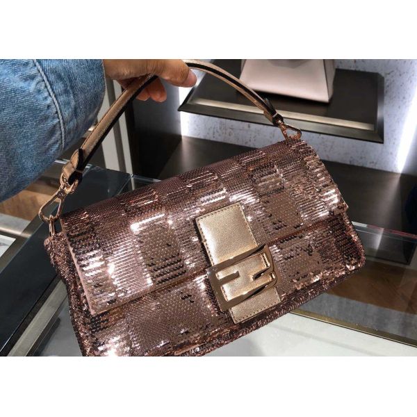 Rose Bead Piece Decoration Bling Bag Unique Shine Cross-Body Bag Baguette Bag