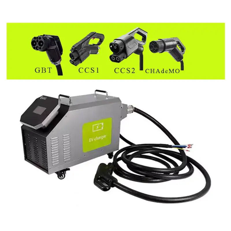 Solar Portable Home Fast DC EV Charger 30kw CCS2 Connector With Cable