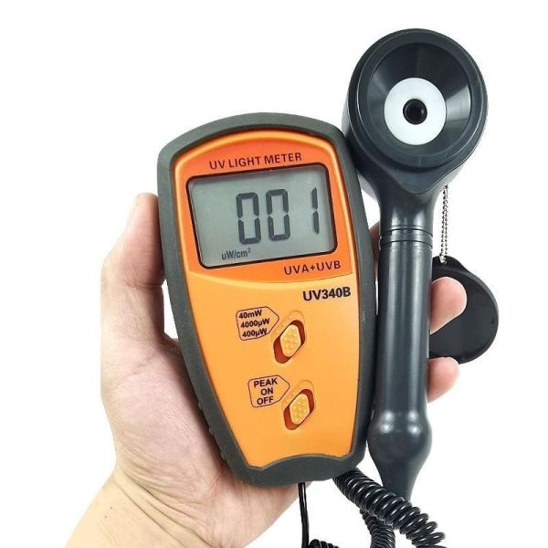 UV340B UV Radiation Meter UV Light Meter and Radiometer with 290 Nm – 390 Nm Spectrum, 0-40 mW/cm2 Range, and Exclusive UV Sensor Structure