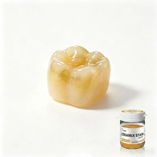 Multiple Shades non fluorescent dental low temp glaze dental ceramics coloring optimized for in dental restoration workflows
