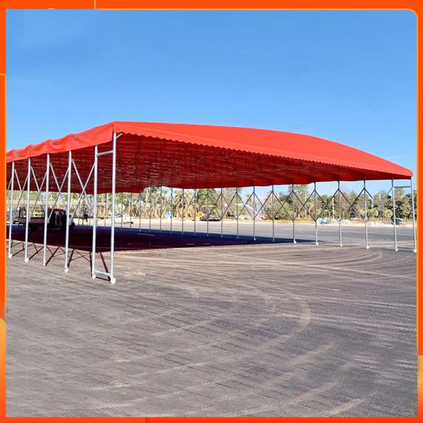 Galvanized Steel Frame Tarpaulin Canopy for Stretching Push and Pull Car Parking Tent