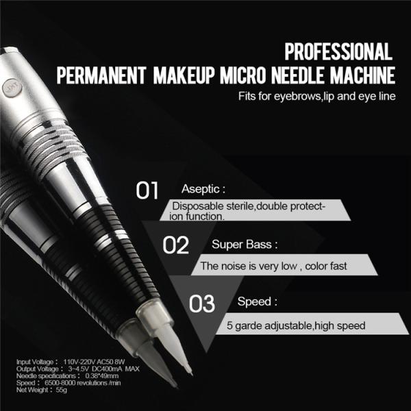 C.C. permanente operada fácil 3~4.5V max 400mA do poder da máquina da tatuagem da sobrancelha de TKL