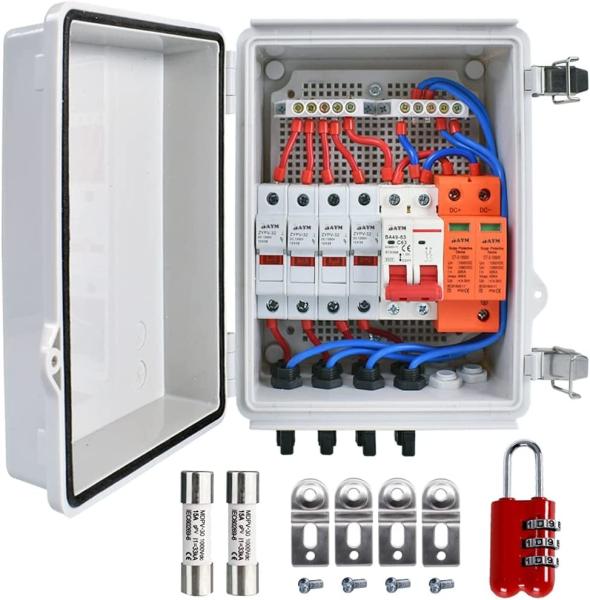 12 in 2out 500vac Longmax Power Meter Box Solar Combiner with 10A Rated Current Fuse