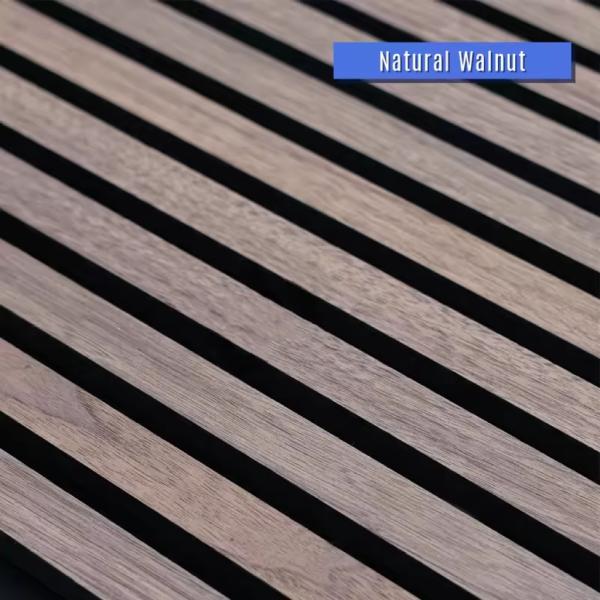 Paroi de panneau de bois acoustique personnalisé 1220x2440 mm MDF noir en fibre de polyester