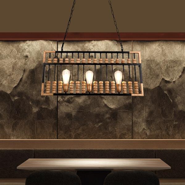 Industrial Vintage Loft Wood Abacus Chandelier Restaurant Coffee Shop Bar Creativity Boat lamp(WH-VP-239)