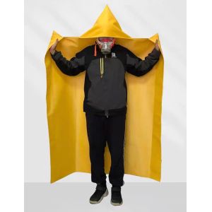 Industrial Fire Protection Silicone Coated Fire Blanket 700°C Heat Resistant Emergency Blanket With Hood For Full Body Safety