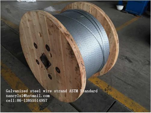 ASTM B498 galvanizou o fio de indivíduo, corda de fio 1*7 galvanizada 1*19 com adesão forte