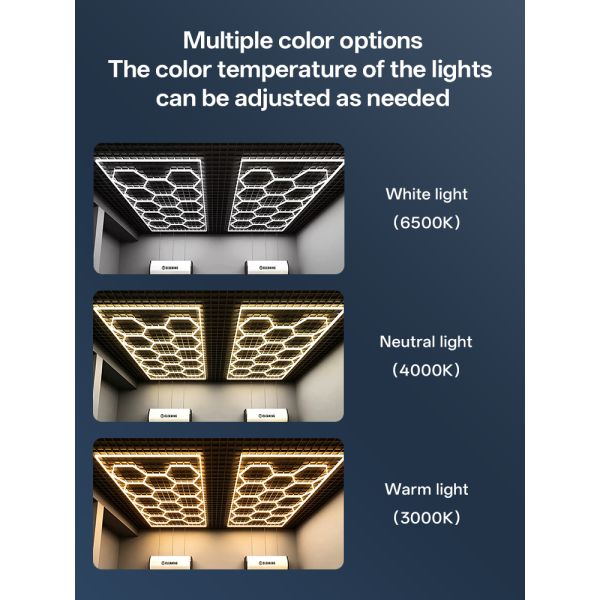 K&C Hexagon Light LED Ceiling Wall Detailing Studio Posh Workshop Light Diy Led Honeycomb Car Workshop Garage Work Light